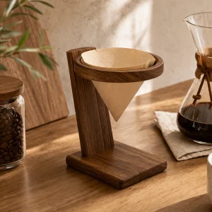 Houten Pour-Over Koffiestandaard – Handfilter Houder