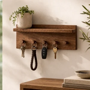 Houten Sleutelrek met Plankje